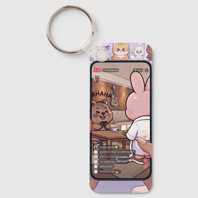 Chaveiro Piada de Fandom de K-Pop Stray Pig Rabbit Live Rob (Frente)