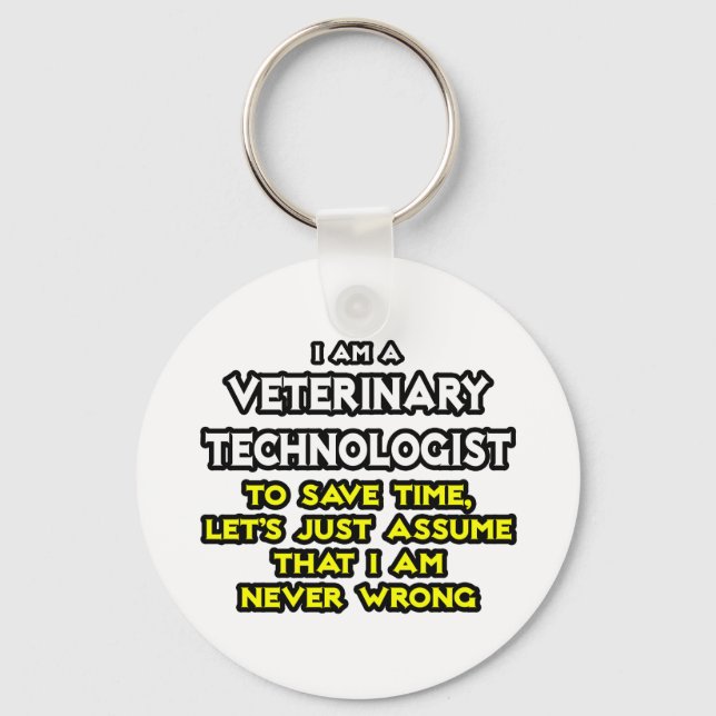 Chaveiro Piada Veterinária Tecnológica ... Nunca Errado (Frente)