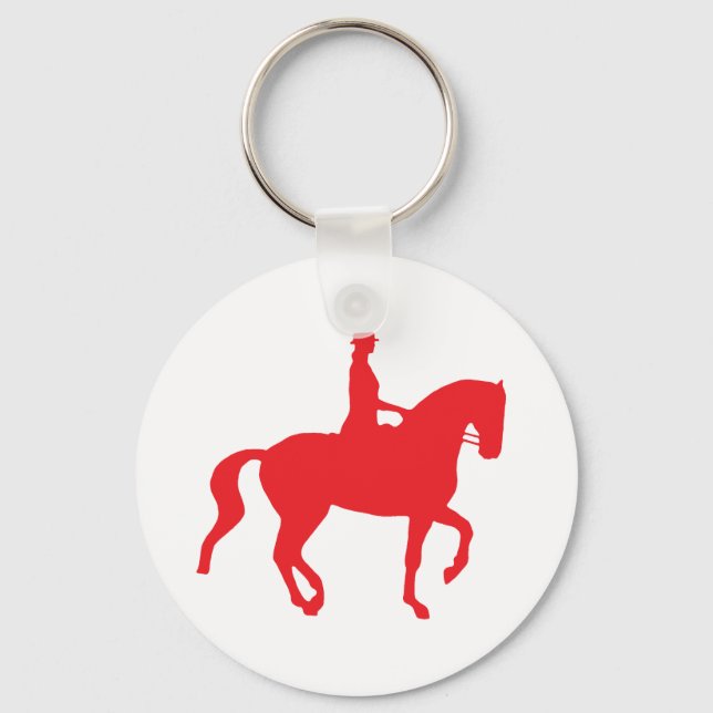 Chaveiro Piaffe Dressage Horse and Rider (vermelho) (Frente)