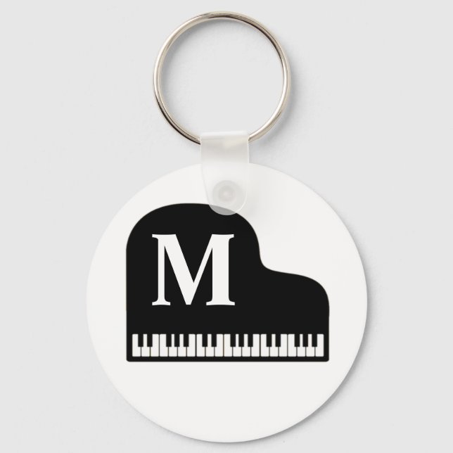 Chaveiro Piano Monograma Personalizado Pianista (Frente)