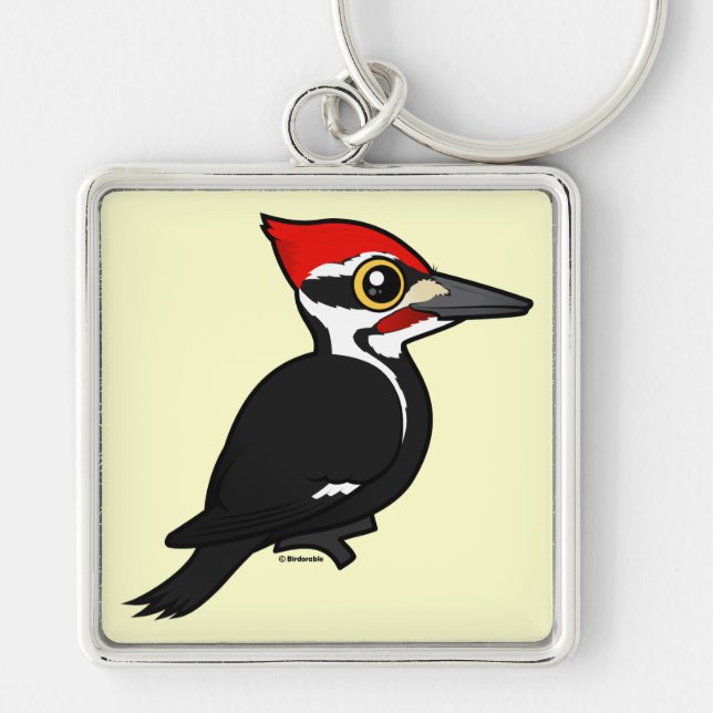 Chaveiro Pica-pau de Birdorable Pileated (Frente)