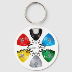 Chaveiro Picareta da guitarra redonda