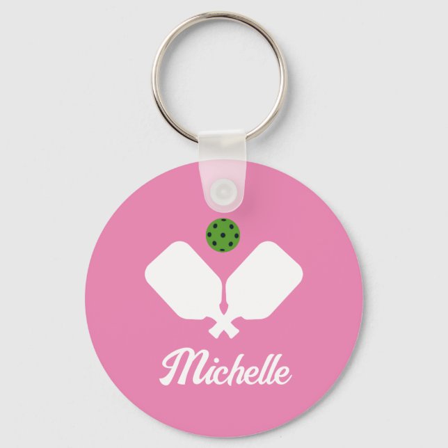 Chaveiro Pickleball com Paddles e Nome Personalizado da Bol (Frente)