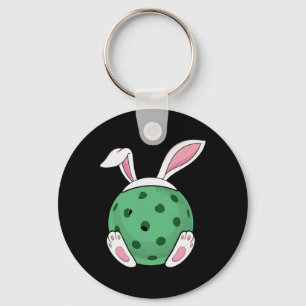 Chaveiro Pickleball de coelho da Páscoa - Bola de picles de