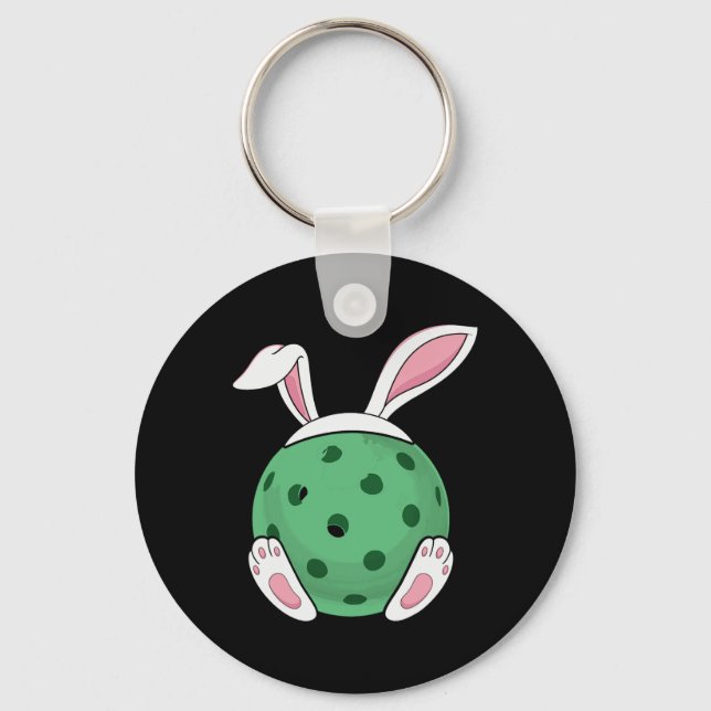 Chaveiro Pickleball de coelho da Páscoa - Bola de picles de (Frente)