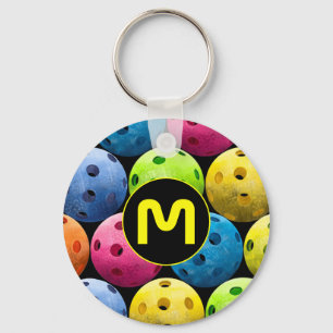Chaveiro Pickleball de Multicores do Monograma