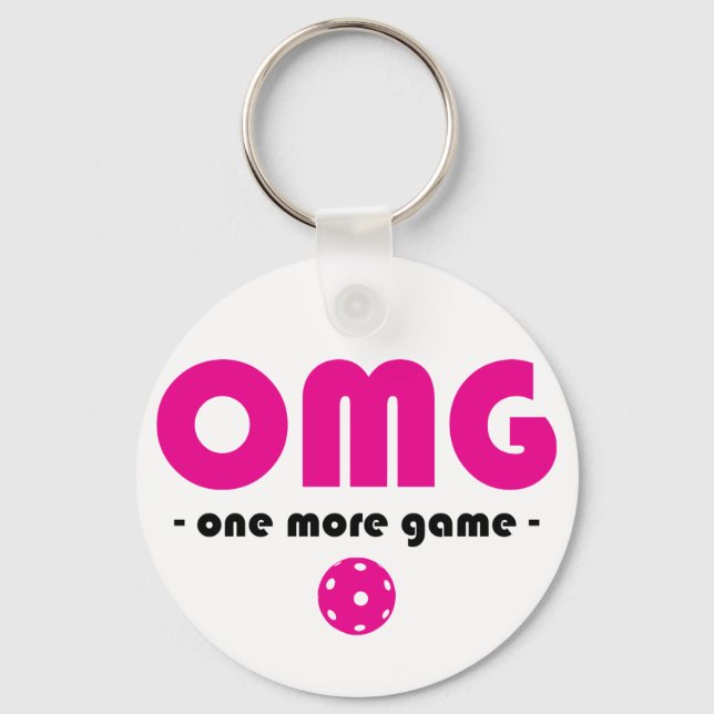 Chaveiro Picleball One More Game White / rosa (Frente)