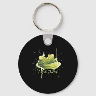 Chaveiro Picles de Amor Aquarela Lanche de Dill Arte Bbq Fo