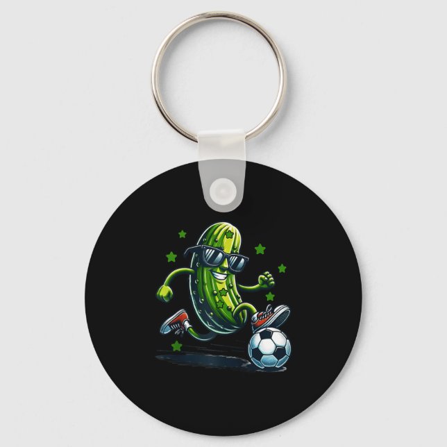 Chaveiro Picles engraçados de futebol com óculos de sol par (Frente)