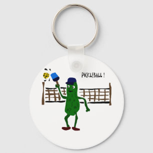 Chaveiro Picles Jogando Pickleball Arte Primitiva
