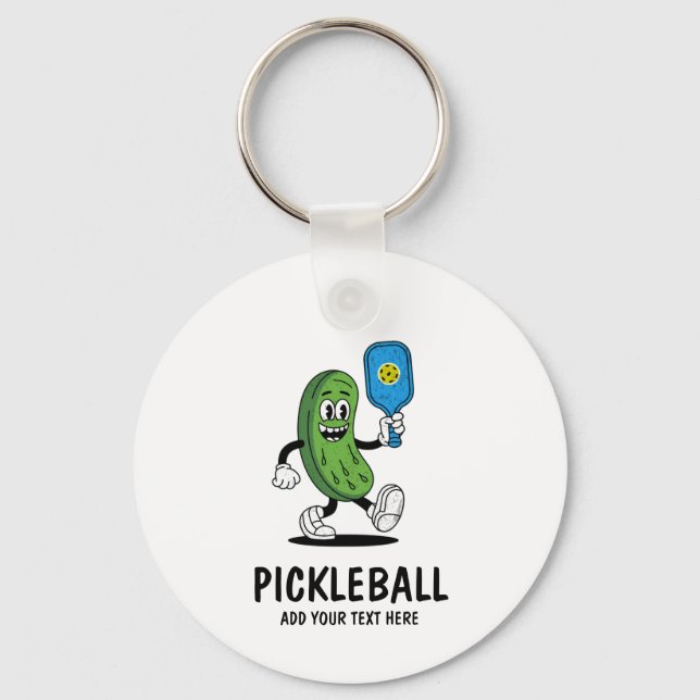 Chaveiro Picles Personalizados Jogando Pickleball Engraçado (Verso)