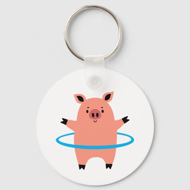 Chaveiro Pig Hula Hoop (Frente)