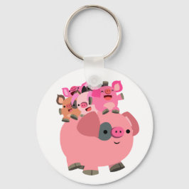 Chaveiro Piglets de Carregando de porco de cartoon