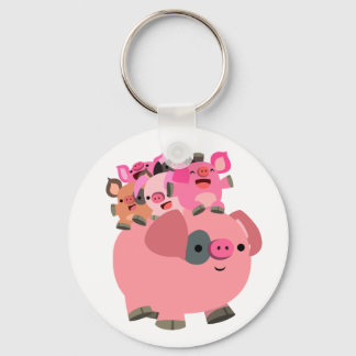 Chaveiro Piglets de Carregando de porco de cartoon