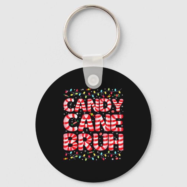 Chaveiro Pijamas de Natal com Luzes de Árvore Candy Cane Br (Frente)
