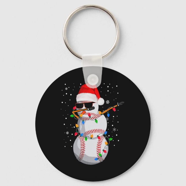 Chaveiro Pijamas de Natal engraçadas com boné de Papai Noel (Frente)