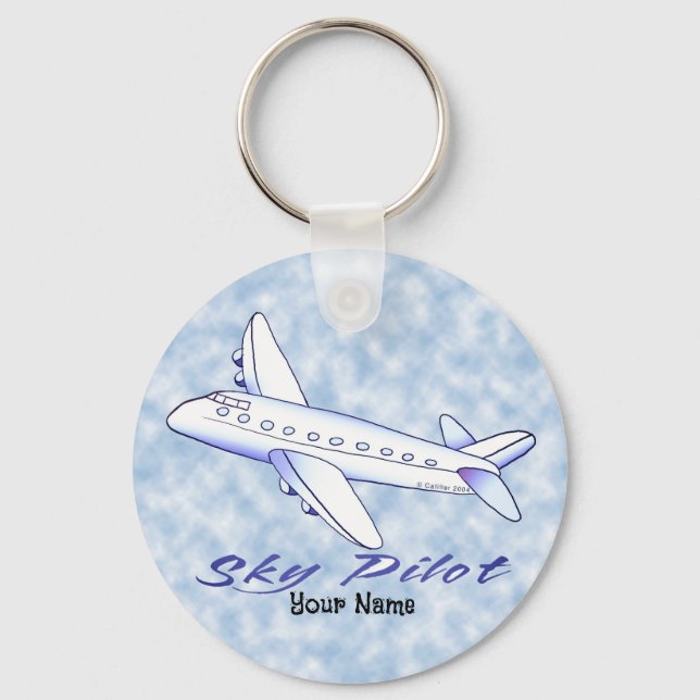 Chaveiro Piloto do Céu Avião Azul (Frente)