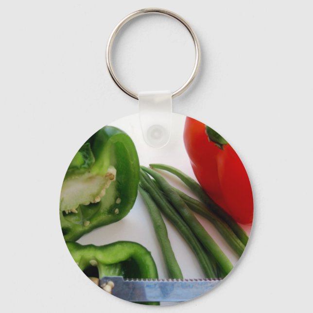 Chaveiro Pimentos verdes e vermelhos com feijão (Frente)