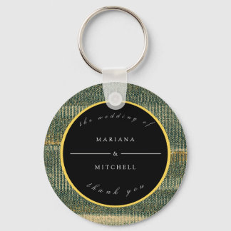 Chaveiro Pincel Verde Elegante com ouro e rodada preta