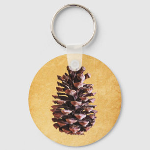 Chaveiro Pine Cone Em Papel Vintage