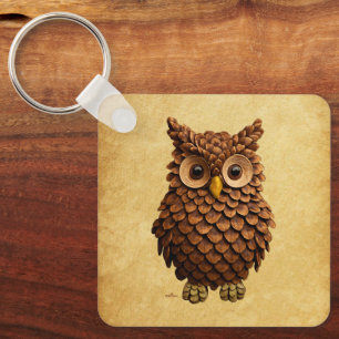 Chaveiro Pine Cone Owl