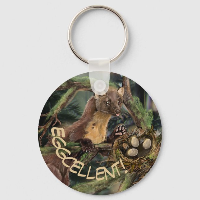 Chaveiro Pine Marten Europeu (Frente)