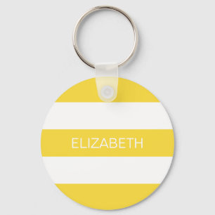 Chaveiro Pineapple Whit Horiz Preppy Stripe #3 Nome Monogra