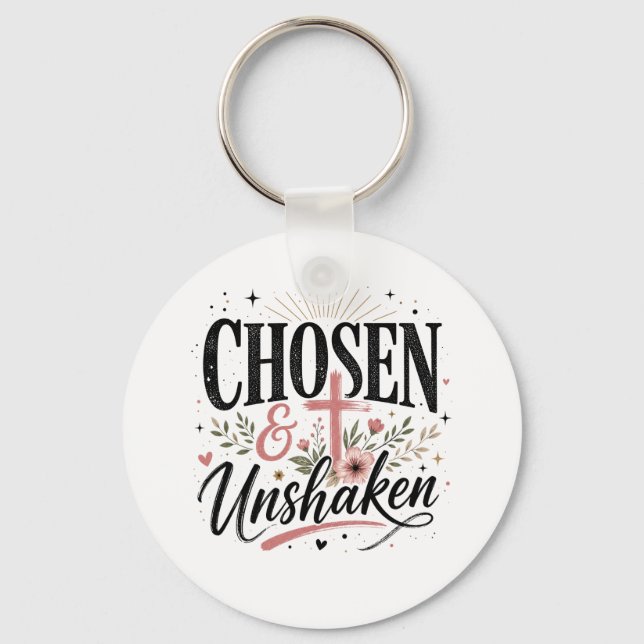 Chaveiro Pingente Chosen & Unshaken (Frente)