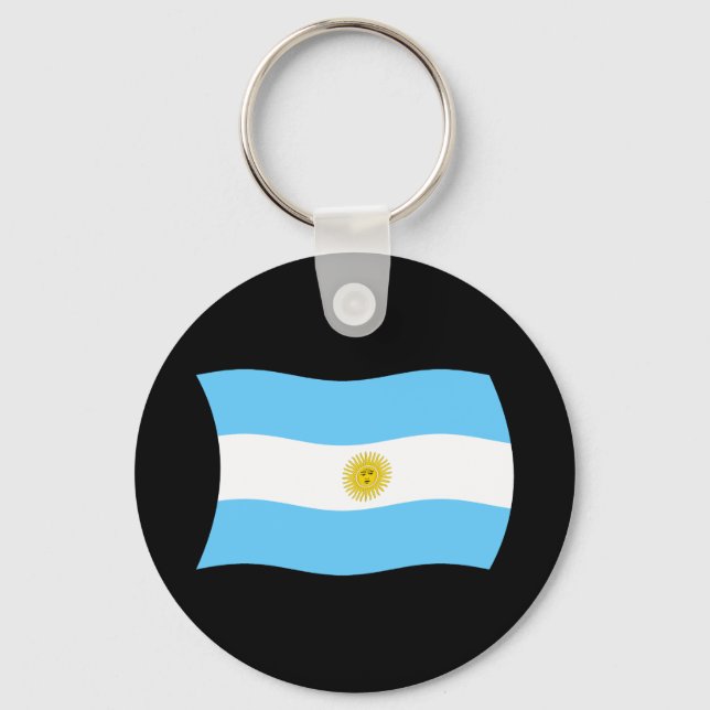 Chaveiro Pingente com a Bandeira da Argentina (Frente)