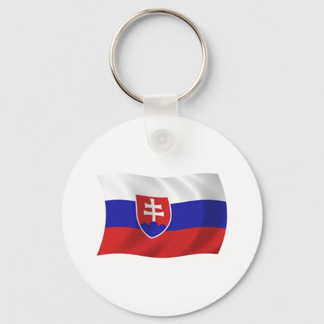 Chaveiro Pingente com a Bandeira da Eslováquia (Frente)