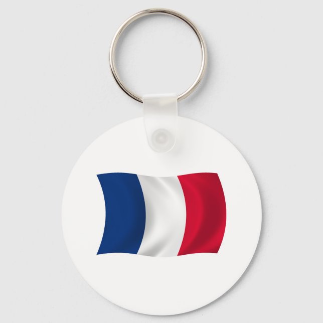Chaveiro Pingente com a Bandeira da França (Frente)