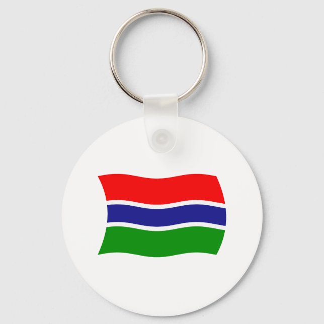 Chaveiro Pingente com a Bandeira da Gâmbia (Frente)