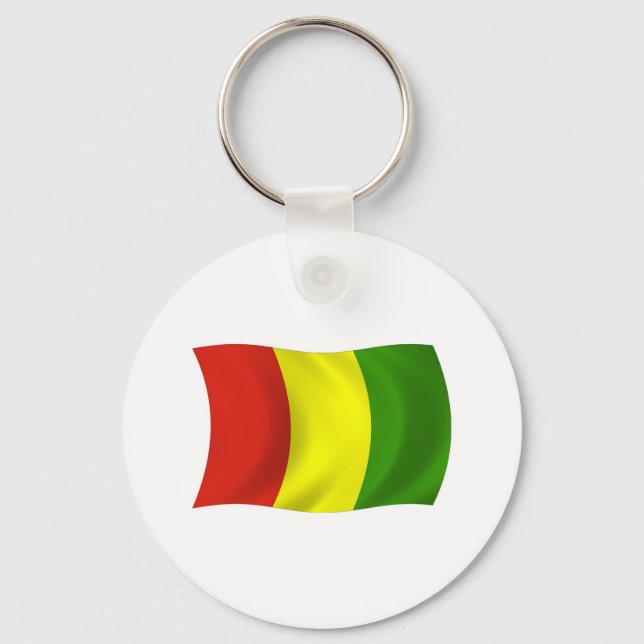 Chaveiro Pingente com a Bandeira da Guiné (Frente)