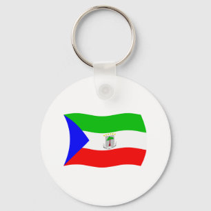 Chaveiro Pingente com a Bandeira da Guiné Equatorial