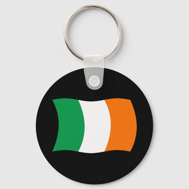 Chaveiro Pingente com a Bandeira da Irlanda (Frente)