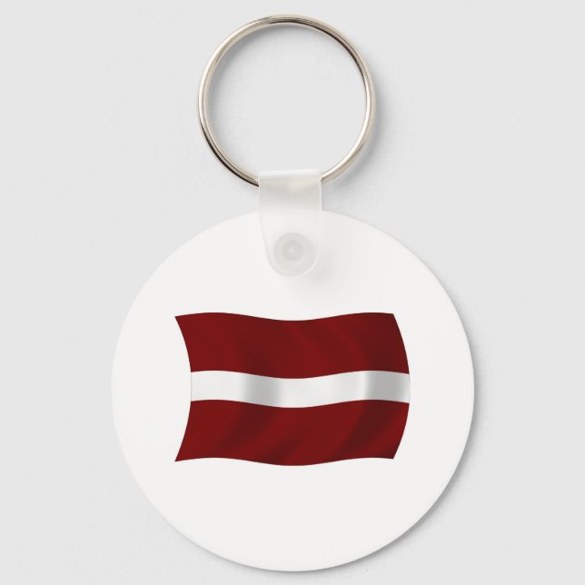 Chaveiro Pingente com a Bandeira da Letônia (Frente)