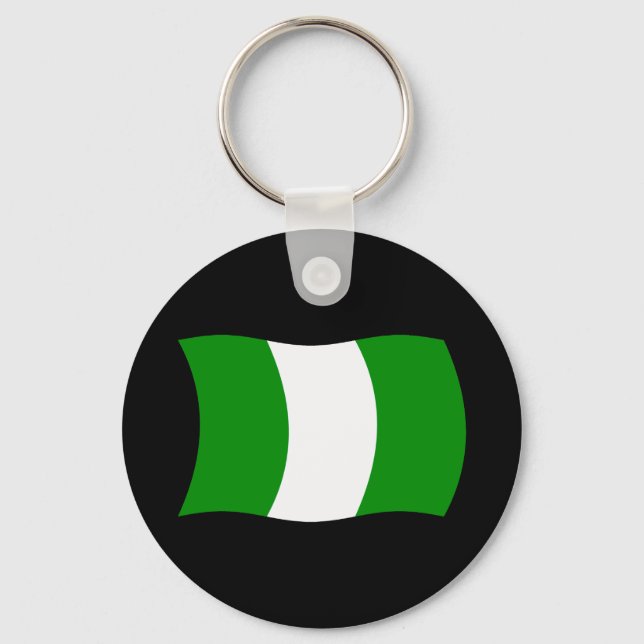 Chaveiro Pingente com a Bandeira da Nigéria (Frente)