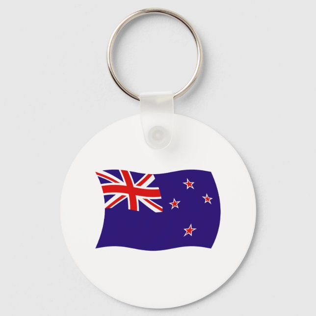 Chaveiro Pingente com a Bandeira da Nova Zelândia (Frente)