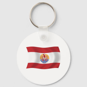 Chaveiro Pingente com a Bandeira da Polinésia Francesa