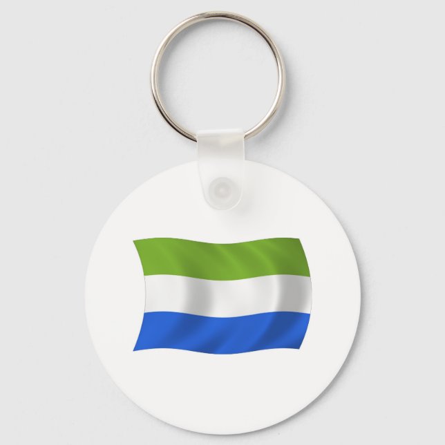 Chaveiro Pingente com a Bandeira da Serra Leoa (Frente)