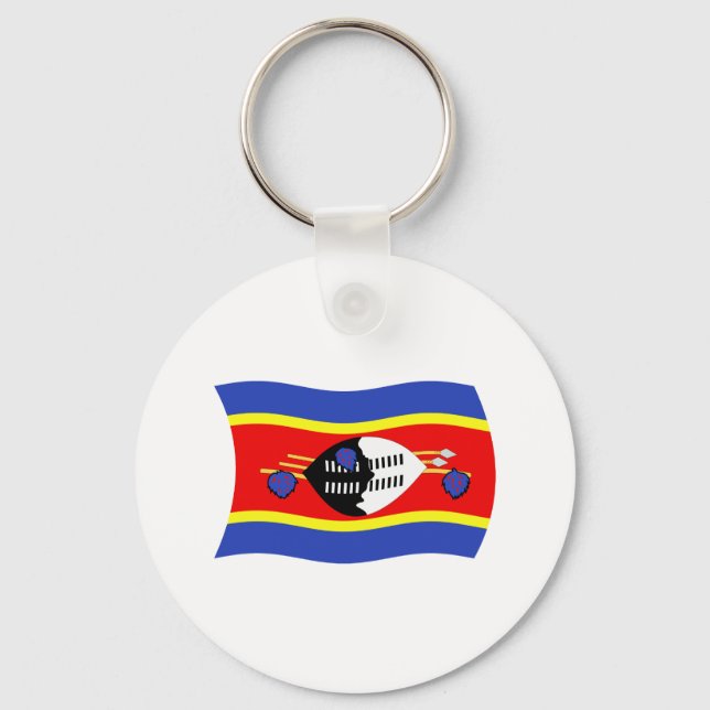 Chaveiro Pingente com a Bandeira da Suazilândia (Frente)