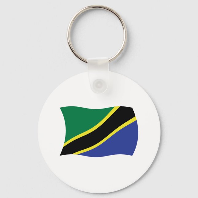 Chaveiro Pingente com a Bandeira da Tanzânia (Frente)