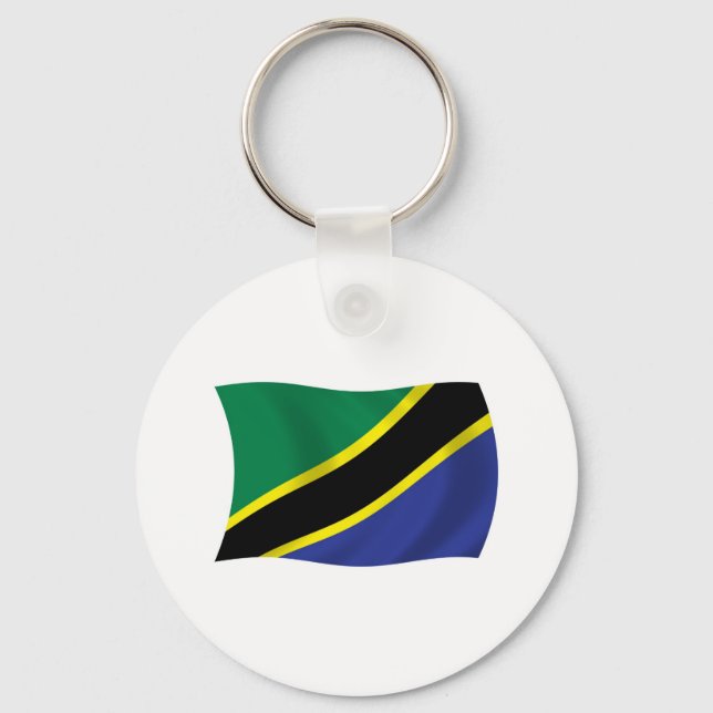 Chaveiro Pingente com a Bandeira da Tanzânia (Frente)
