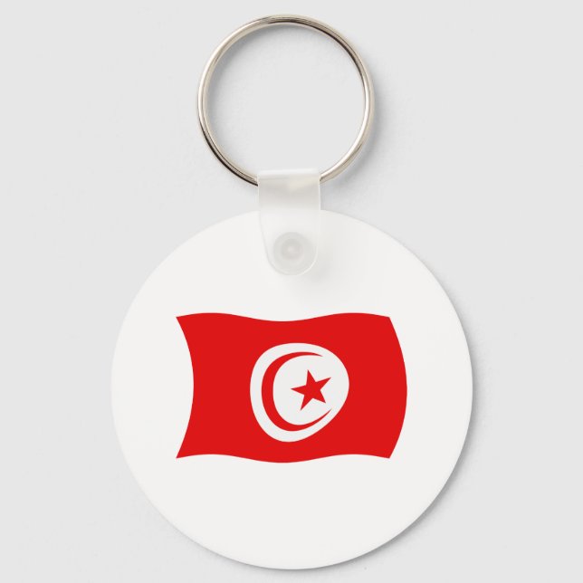 Chaveiro Pingente com a Bandeira da Tunísia (Frente)
