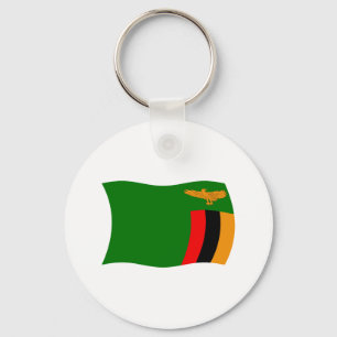 Chaveiro Pingente com a Bandeira da Zâmbia