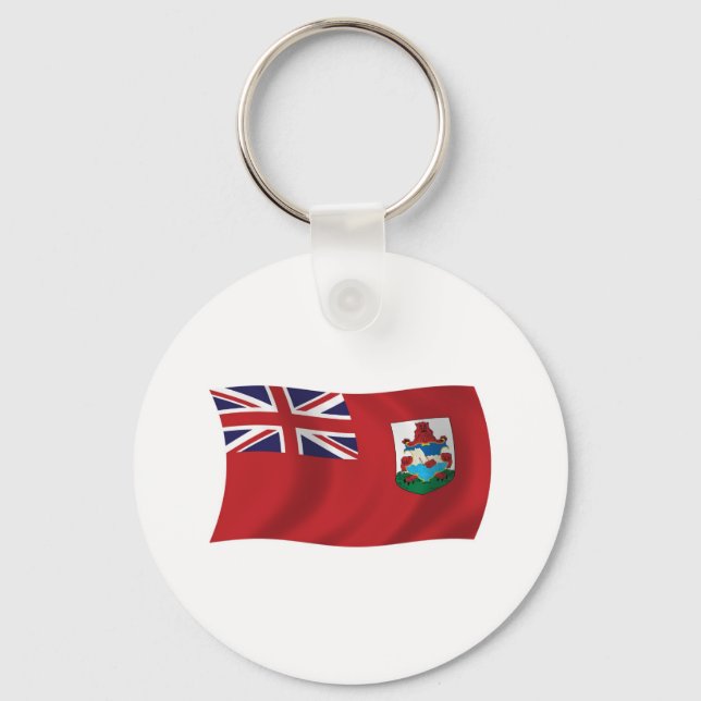 Chaveiro Pingente com a Bandeira das Bermudas (Frente)