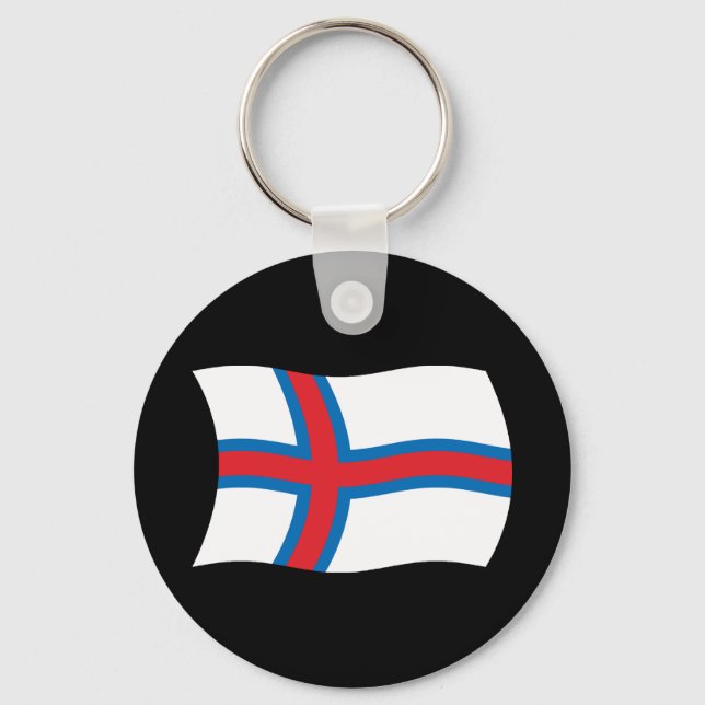 Chaveiro Pingente com a bandeira das Ilhas Faroé (Frente)