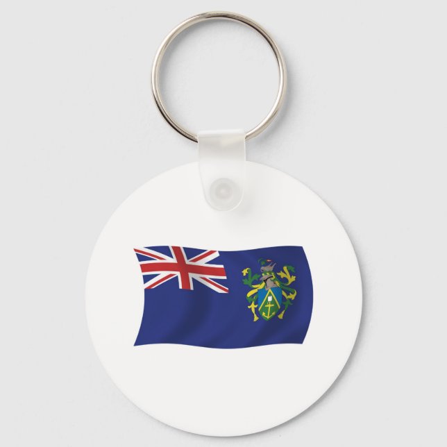 Chaveiro Pingente com a Bandeira das Ilhas Pitcairn (Frente)
