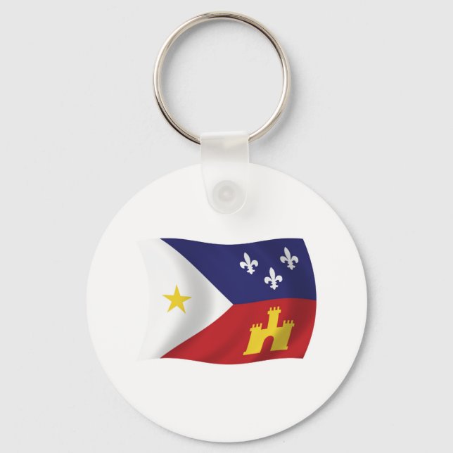 Chaveiro Pingente com a bandeira de Acadiana (Frente)