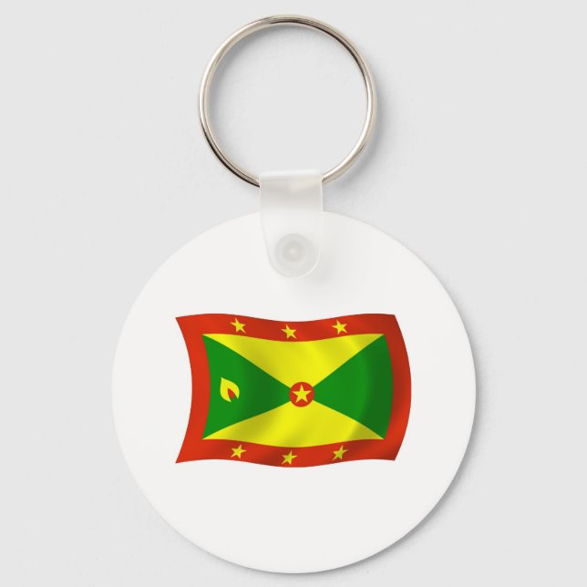 Chaveiro Pingente com a Bandeira de Granada (Frente)